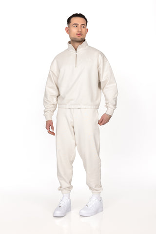 Vintage Ivory Boxy Quarter Zip Set