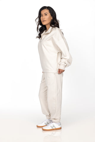Vintage Ivory Boxy Quarter Zip Set